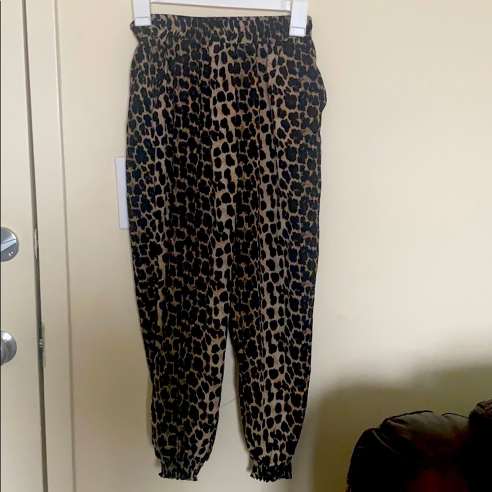 Fashionable cheetah print joggers